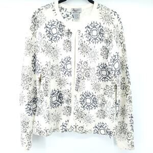 Eddie Bauer Heritage Collectibles Med Angora Mohair Embroidered Snowflake Cardi